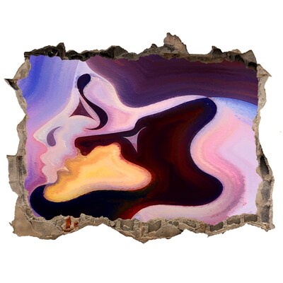 Díra 3D fototapeta nálepka Zmyselné tváre lásky