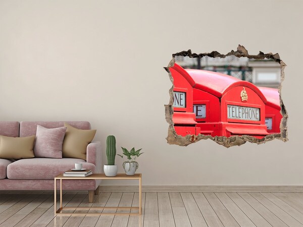 Fototapeta díra na zeď 3D Britské telefónne búdky