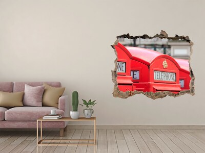 Fototapeta díra na zeď 3D Britské telefónne búdky