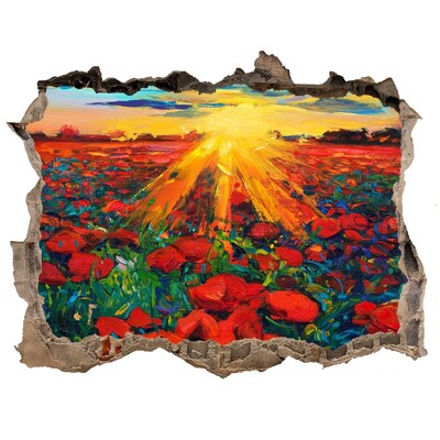 Samolepící díra nálepka Kvetinová lúka na slnku