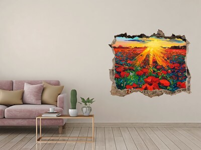 Samolepící díra nálepka Kvetinová lúka na slnku