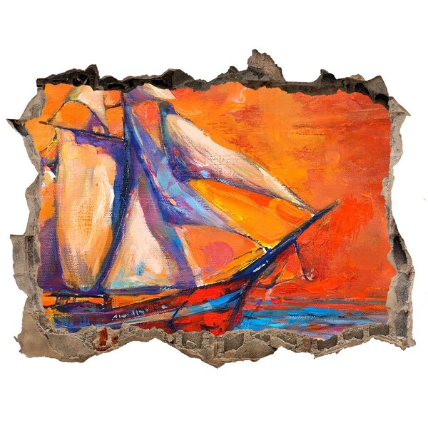 Foto fotografie díra na zeď Západ slnka na mori