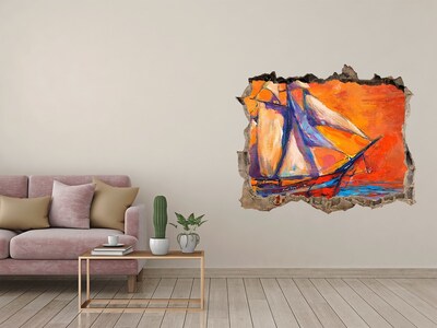 Foto fotografie díra na zeď Západ slnka na mori