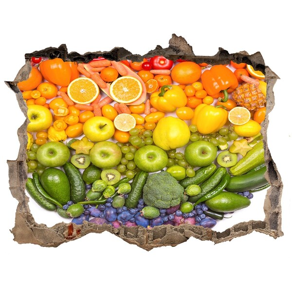 Nálepka 3D díra Ovocný raj v útulnom prostredí