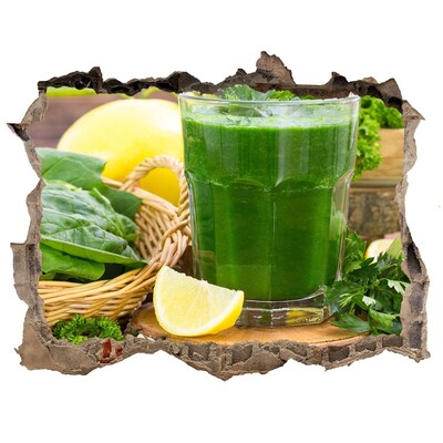 Nálepka 3D díra Zelený koktail v prírodnom prostredí