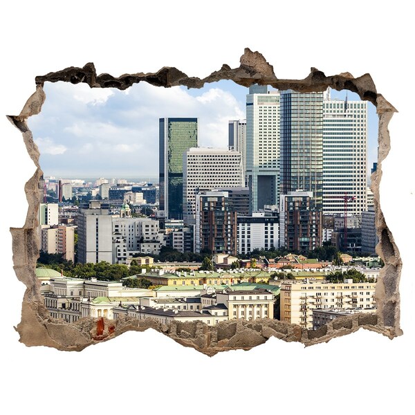 Fototapeta díra na zeď 3D Pohľad na moderné mesto