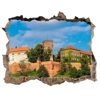 Fototapeta díra na zeď 3D Hrad na kopci