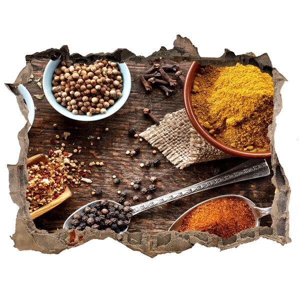 Nálepka 3D díra beton Kuchynské korenie