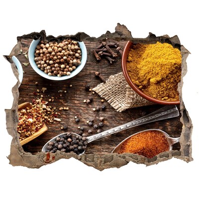 Nálepka 3D díra beton Kuchynské korenie