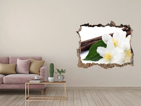 Samolepící díra na stěnu Jazmínové kvety v betóne