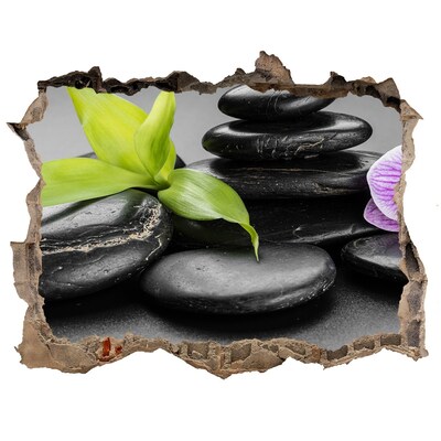 Samolepící díra nálepka Relaxačný výhľad s kameňmi a rastlinami