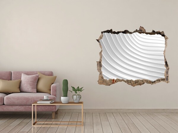 Díra 3D fototapeta na stěnu Rozbitá stena s výhľadom na vlnité čiary