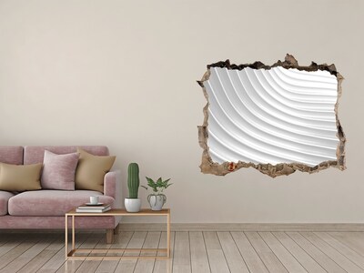 Díra 3D fototapeta na stěnu Rozbitá stena s výhľadom na vlnité čiary