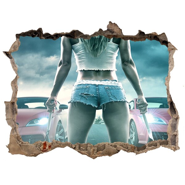 Foto fotografie díra na zeď Pretekárske emócie