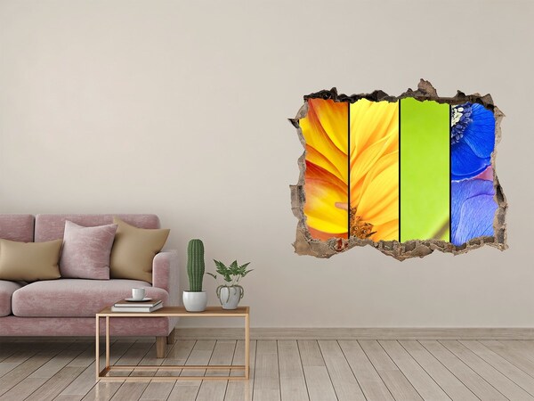 Samolepící díra nálepka Kvetinový svet za stenou