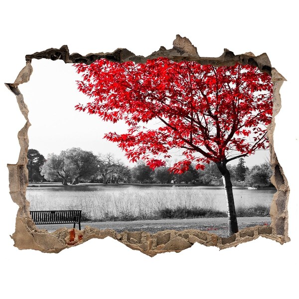 Nálepka fototapeta 3D výhled Red tree