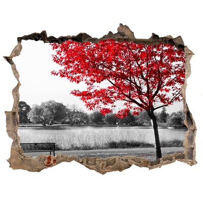Nálepka fototapeta 3D výhled Red tree