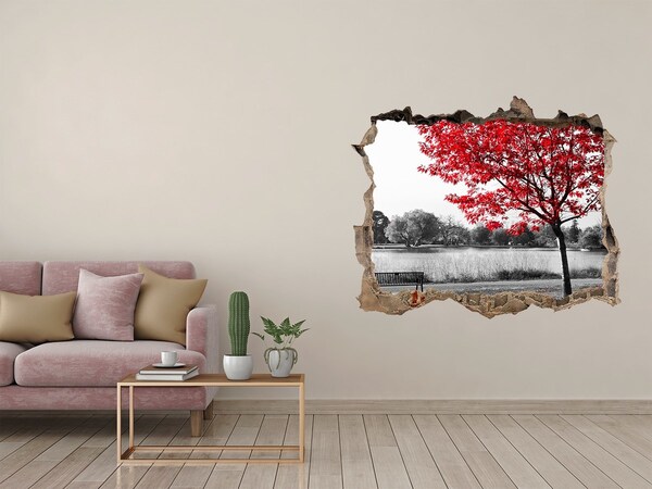 Nálepka fototapeta 3D výhled Red tree