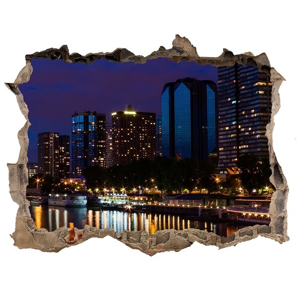 Fototapeta díra na zeď 3D Nočná panoráma mesta