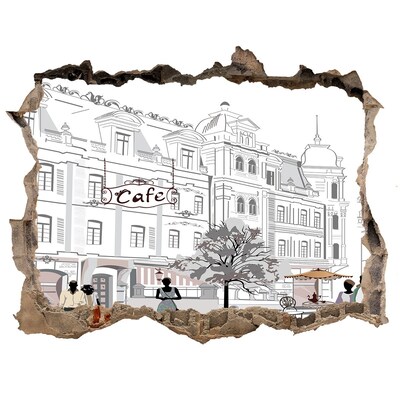 Díra 3D fototapeta na stěnu Kaviareň v európskom štýle