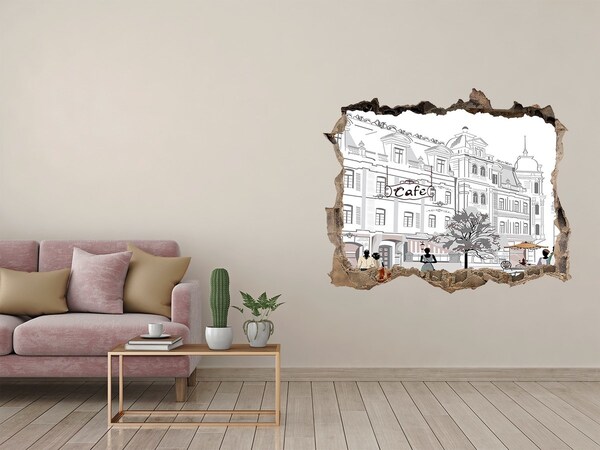 Díra 3D fototapeta na stěnu Kaviareň v európskom štýle