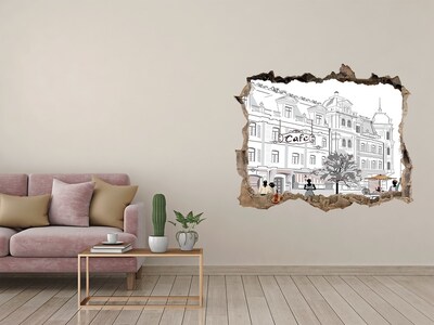 Díra 3D fototapeta na stěnu Kaviareň v európskom štýle