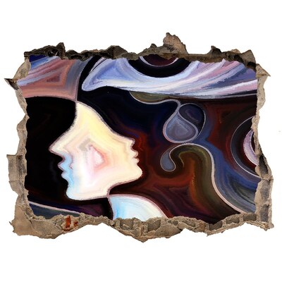 Díra 3D fototapeta na stěnu Tváre v chaose farieb