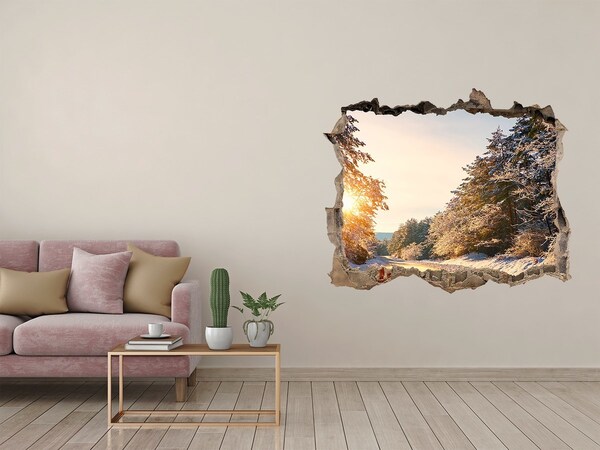 Nálepka fototapeta 3D Cesty v lese v zime