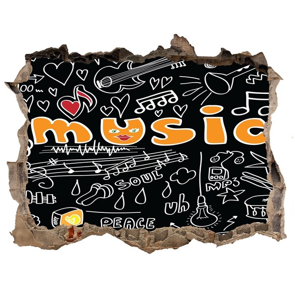 Fotoobraz díra na stěnu Hudobný svet za múrom