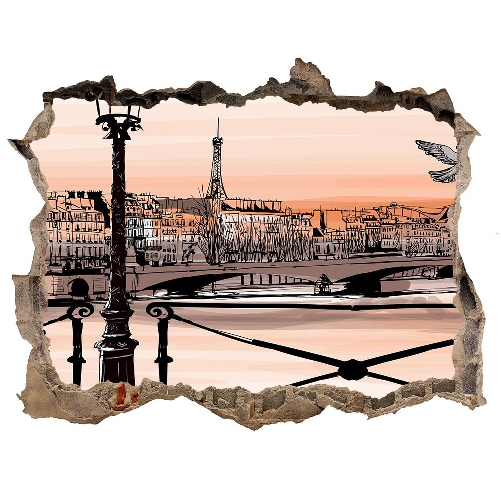 Fototapeta díra na zeď 3D Súmrak v paríži