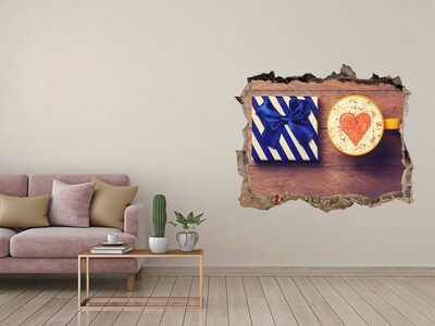 Samolepící nálepka beton Darček ku káve so srdcom