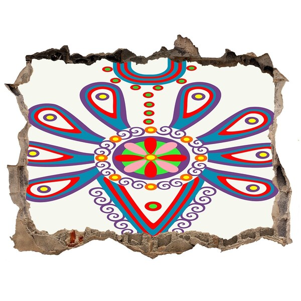 Díra 3D fototapeta nálepka Farebný vzor na pozadí poškodenej steny