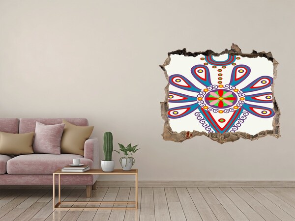 Díra 3D fototapeta nálepka Farebný vzor na pozadí poškodenej steny