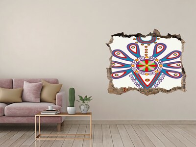 Díra 3D fototapeta nálepka Farebný vzor na pozadí poškodenej steny