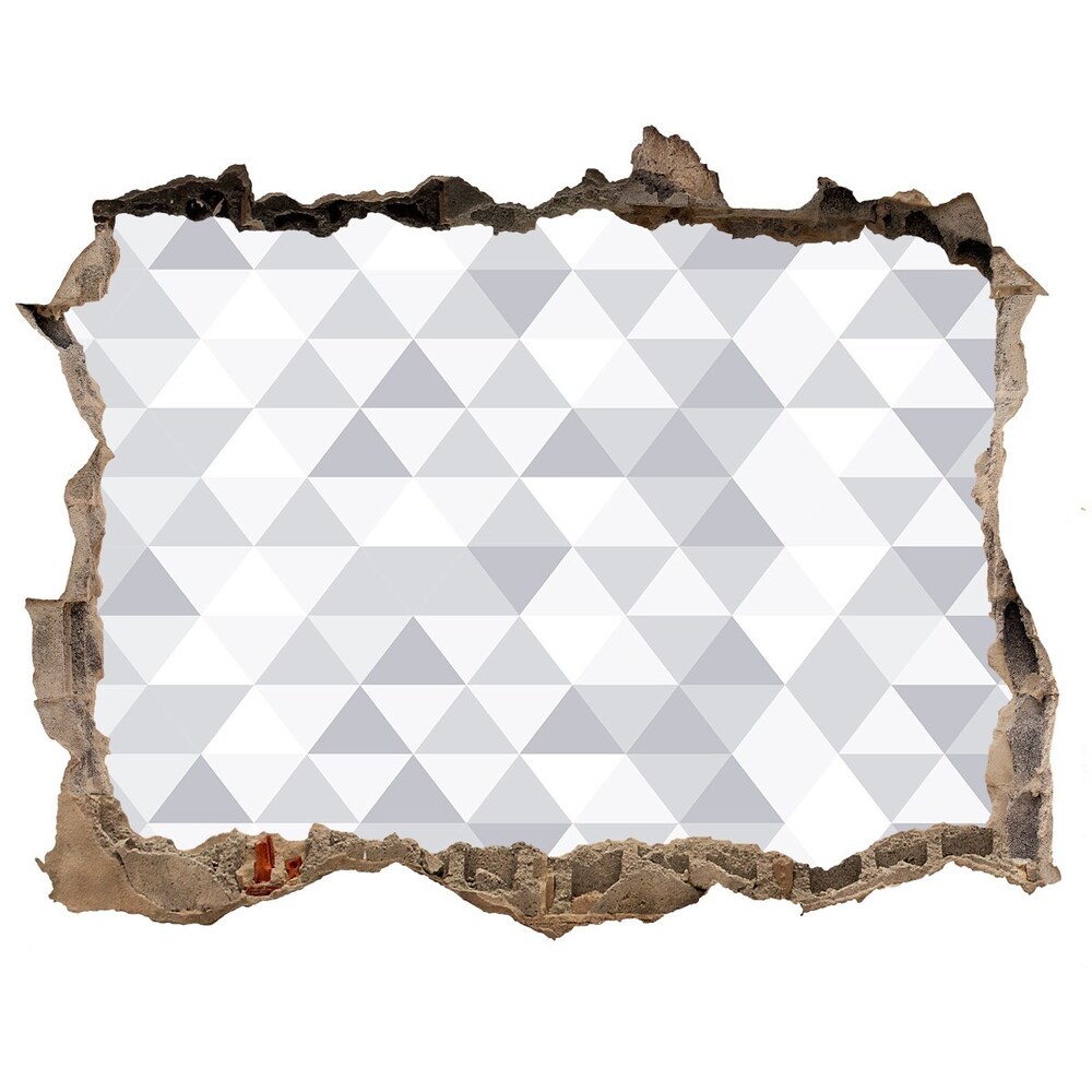 Fotoobraz díra na stěnu Šedá trojuholníky