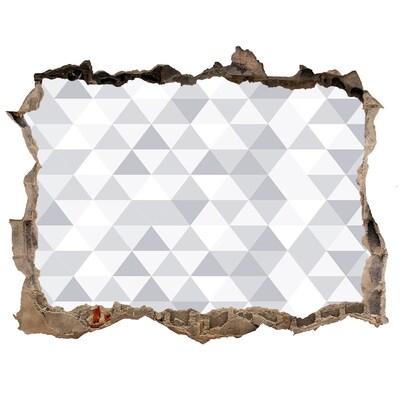 Fotoobraz díra na stěnu Šedá trojuholníky
