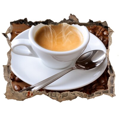 Nálepka díra na zeď Káva v priemyselnom štýle