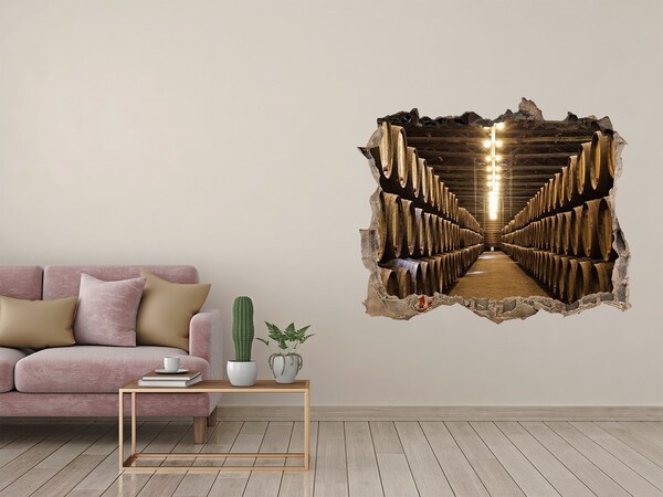 Fototapeta díra na zeď 3D Interiér vinárstva so sudmi
