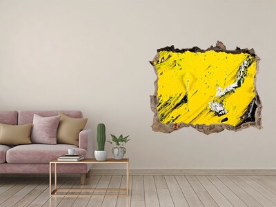 Díra 3D fototapeta na stěnu Zlatá diera v betóne