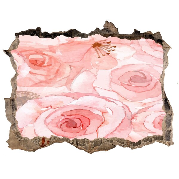 3D díra na zeď Kvetinová maľba v diere v stene