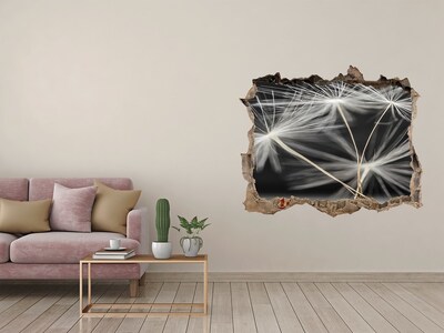 Samolepící díra nálepka Kvety púpavy v betóne