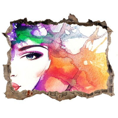 Díra 3D fototapeta na stěnu Portrét vo farebnej vode