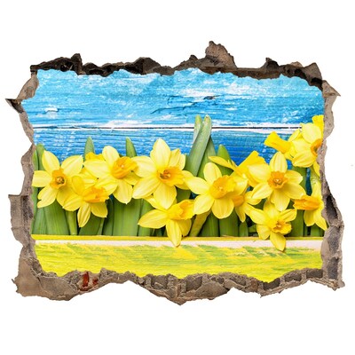 Samolepící díra na stěnu nálepka Kvetinový raj za múrom