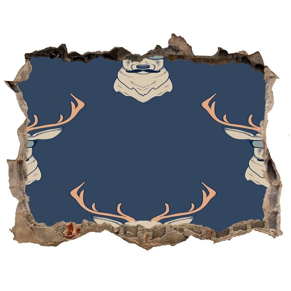 Díra 3D fototapeta nálepka Jeleň v slnečných okuliaroch