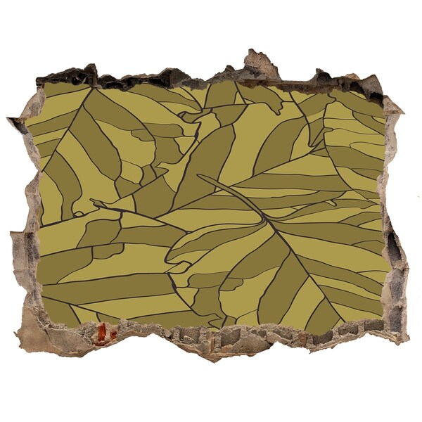 3D díra na zeď Listy v betóne