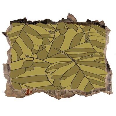 3D díra na zeď Listy v betóne