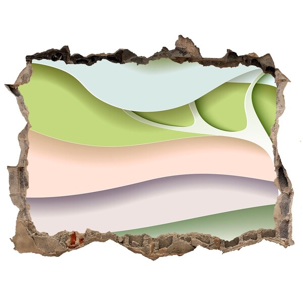 Díra 3D fototapeta nálepka Rozbitá stena s výhľadom na krajinu