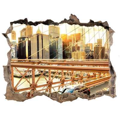 Fototapeta díra na zeď 3D Brooklynský most pri západe slnka