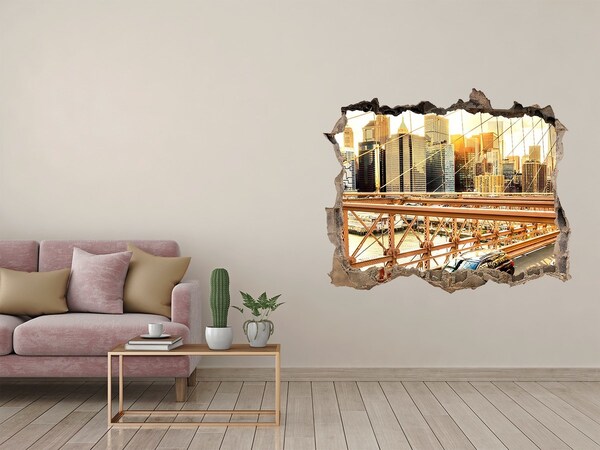 Fototapeta díra na zeď 3D Brooklynský most pri západe slnka