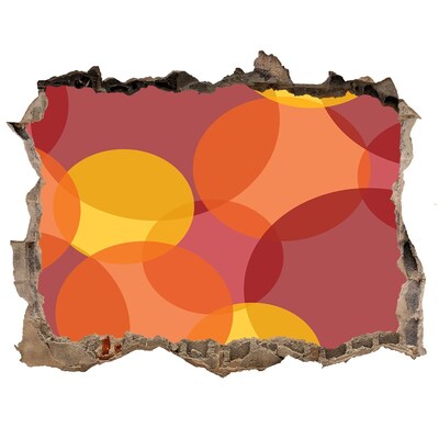 Díra 3D fototapeta na stěnu Farebné kruhy na betónovom pozadí